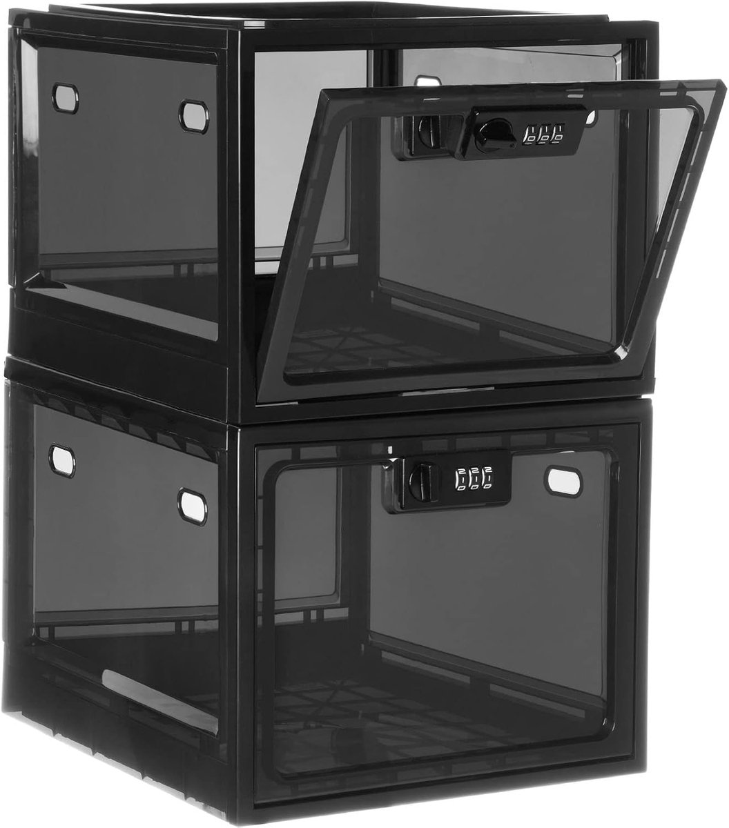 Geneeskunde Lock Box, 2 Pack Medicatie Afsluitbare Container voor Koelkast Voedsel Veilig Vergrendeling Doos Tablet Telefoon Gesloten Doos voor Keuken Thuis School en Kantoor Veiligheid
