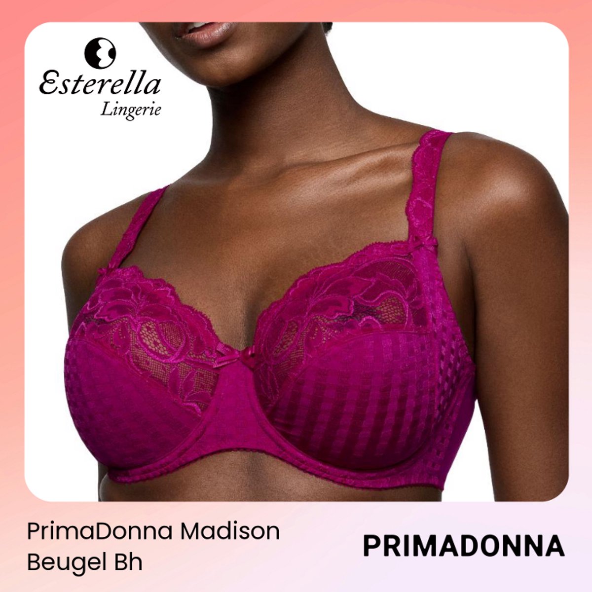 PrimaDonna Madison Beugel Bh 0162121 Wild Rose - maat EU 70I / FR Roze