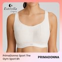 Crèmekleurige sportbeha van PrimaDonna met een subtiele textuur en panellijnen.
