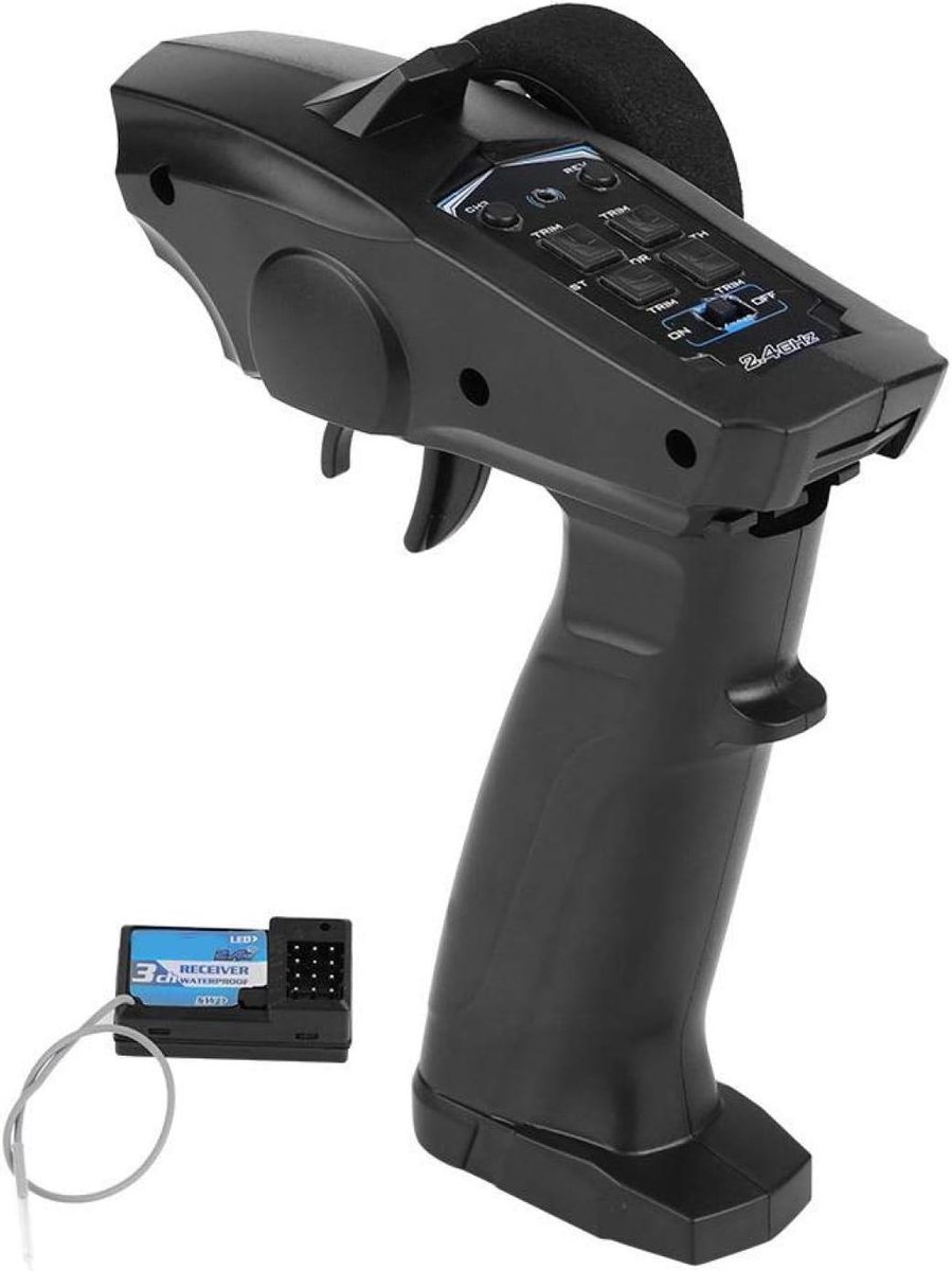 RC Transmitter en Ontvanger 4Ghz - 4 Kanaals Besturingssysteem met Servo Omkering en LED Indicator voor Laag Batterijniveau
