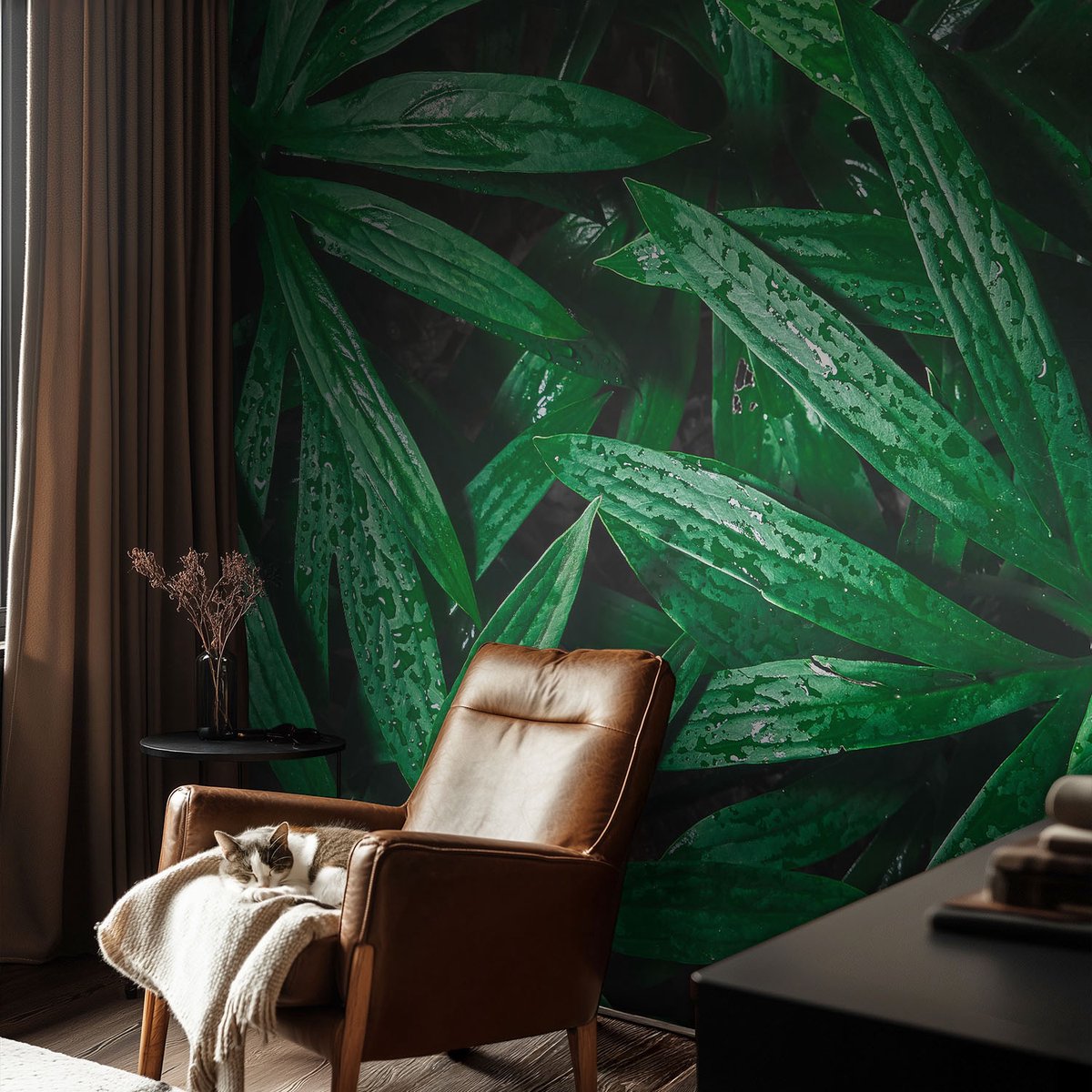 Coloray Vliesbehang - Groente Snellijm Behang - 104x70 cm - Natuurlijke Begroeiing Fotobehang Vlies - Woonkamer behang Bloemen En Planten - Muurschildering - Woonkamer behang