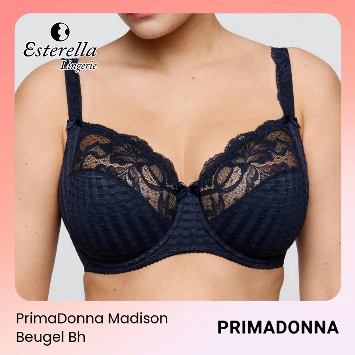 PrimaDonna Madison Beugel Bh 0162120 Velvet Blue - maat EU 85C / FR Blauw