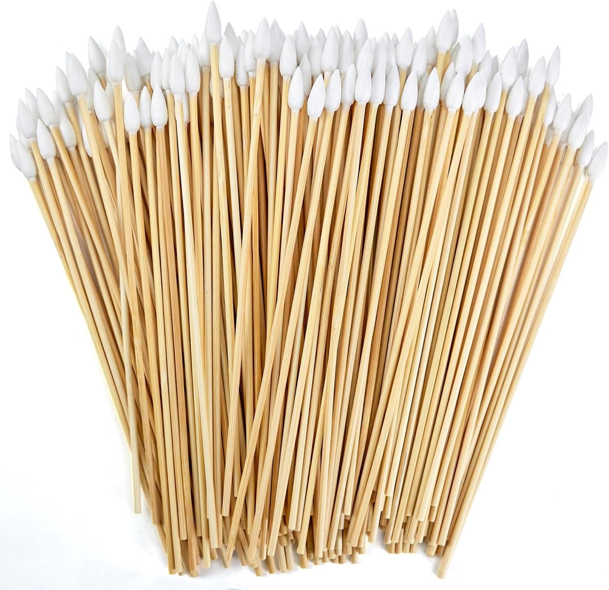 500/1000 stuks pistoolreinigingspads - 15,2 cm met bamboe handvat - zeer absorberend, pluisvrij voor precisiereiniging, aanbrengen