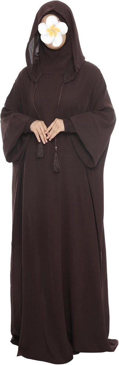 Moslim gebedsjurk, solide, eendelige hoody, abaya-jurk voor vrouwen, lange maxi-jurk, islamitische Dubai Jilbab, eenheidsmaat