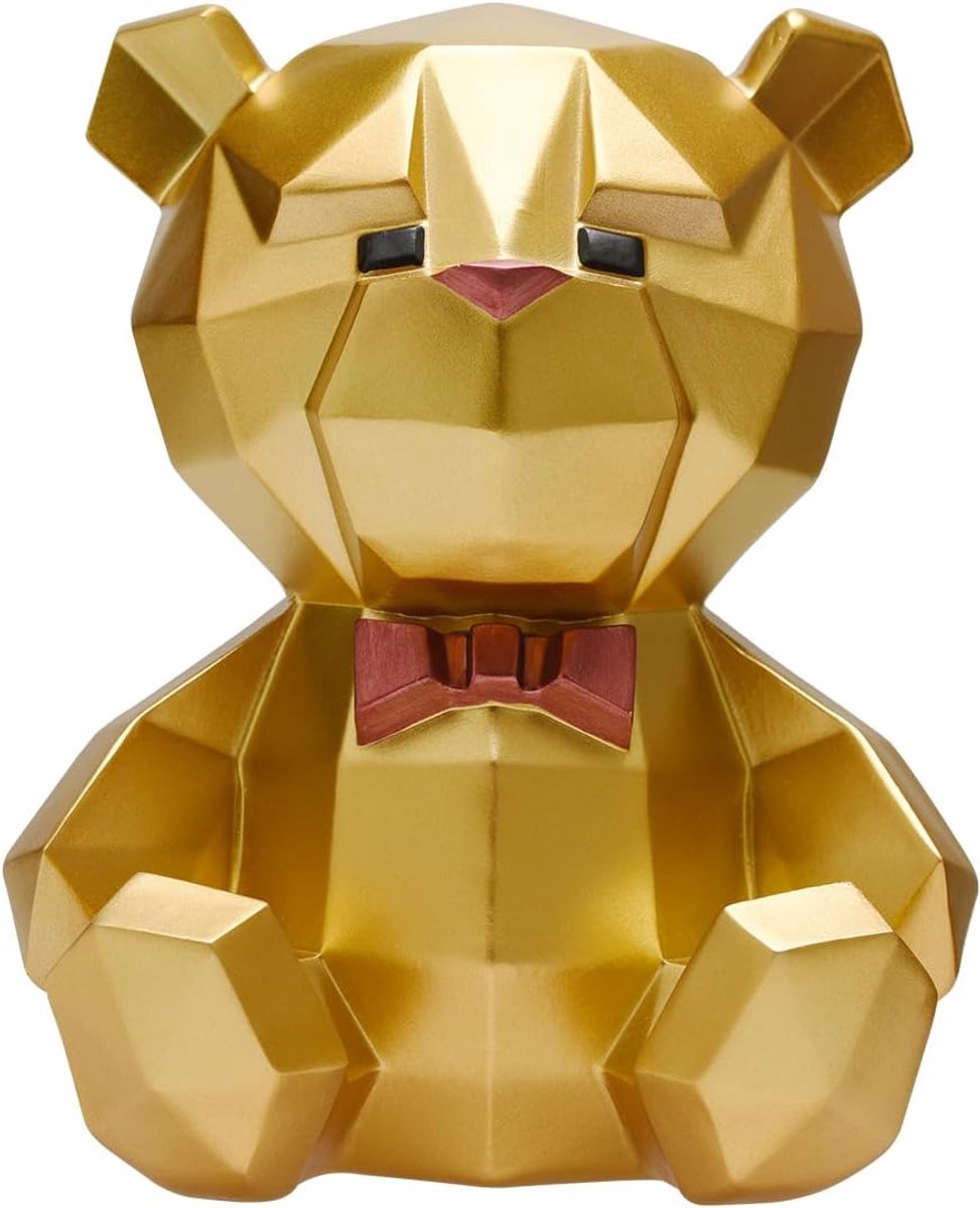 Beer spaarvarken goud 20 cm 3D polygoon design luxe spaarpot huishoudelijke kassa cadeau voor verjaardag decoratie spaarpot