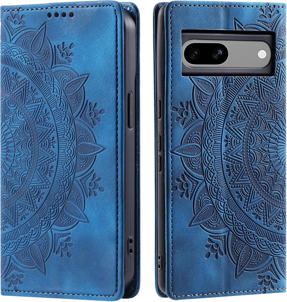 Hoesje voor Google Pixel 8a, Telefoonhoesjes met Pasjeshouder, schokbestendig Telefoon Portemonnee Case beschermhoes voor Google 8a (Retro Blauw)