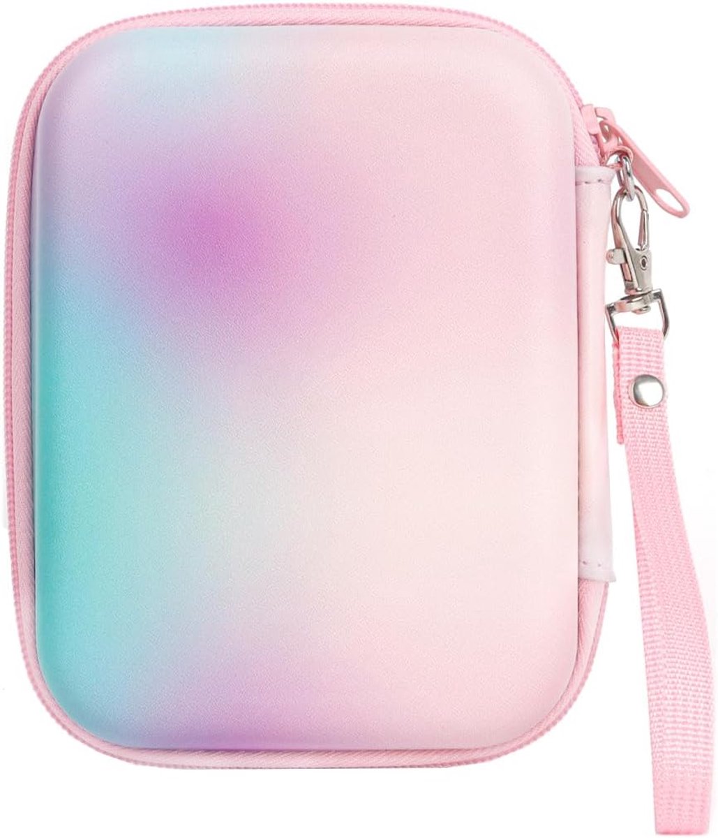 Hard Case Compatibel met Fujifilm Instax Mini EVO Link Link2 Liplay Instant Camera, Draaghoes EVA Opberghoes, Gradiënt Blauw Roze, 14.5 x 12 x 5.5 cm, Camera Hard Case