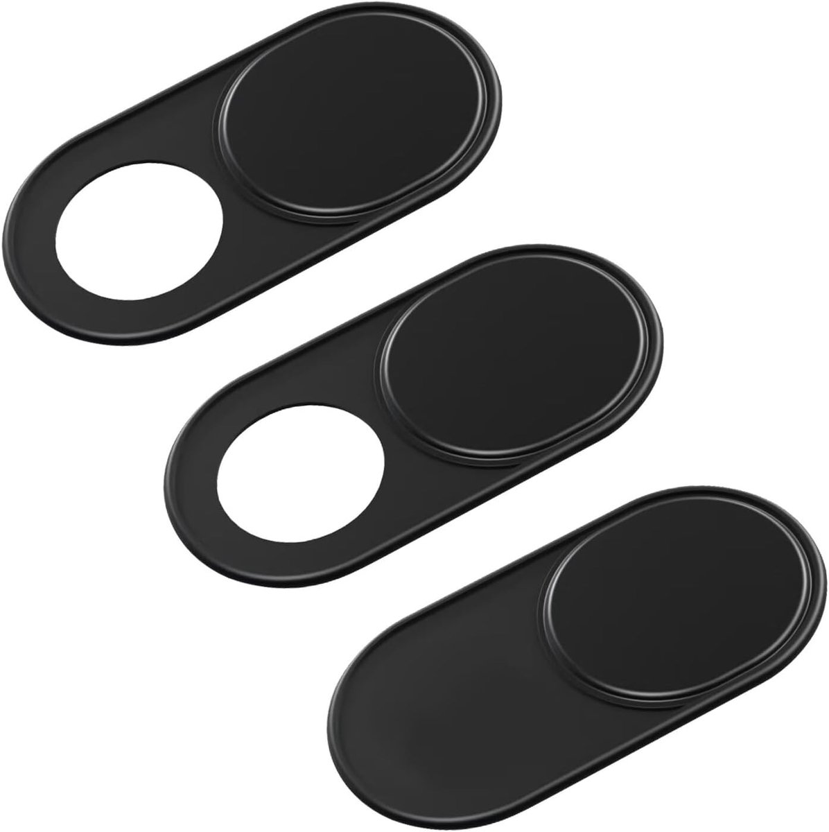 Webcamafdekking, 3 stuks ultradunne metalen slider camera cover accessoires voor laptop, MacBook Pro, MacBook Air, iPad Air, mobiele telefoon, tablet, Mac, PC - zwart