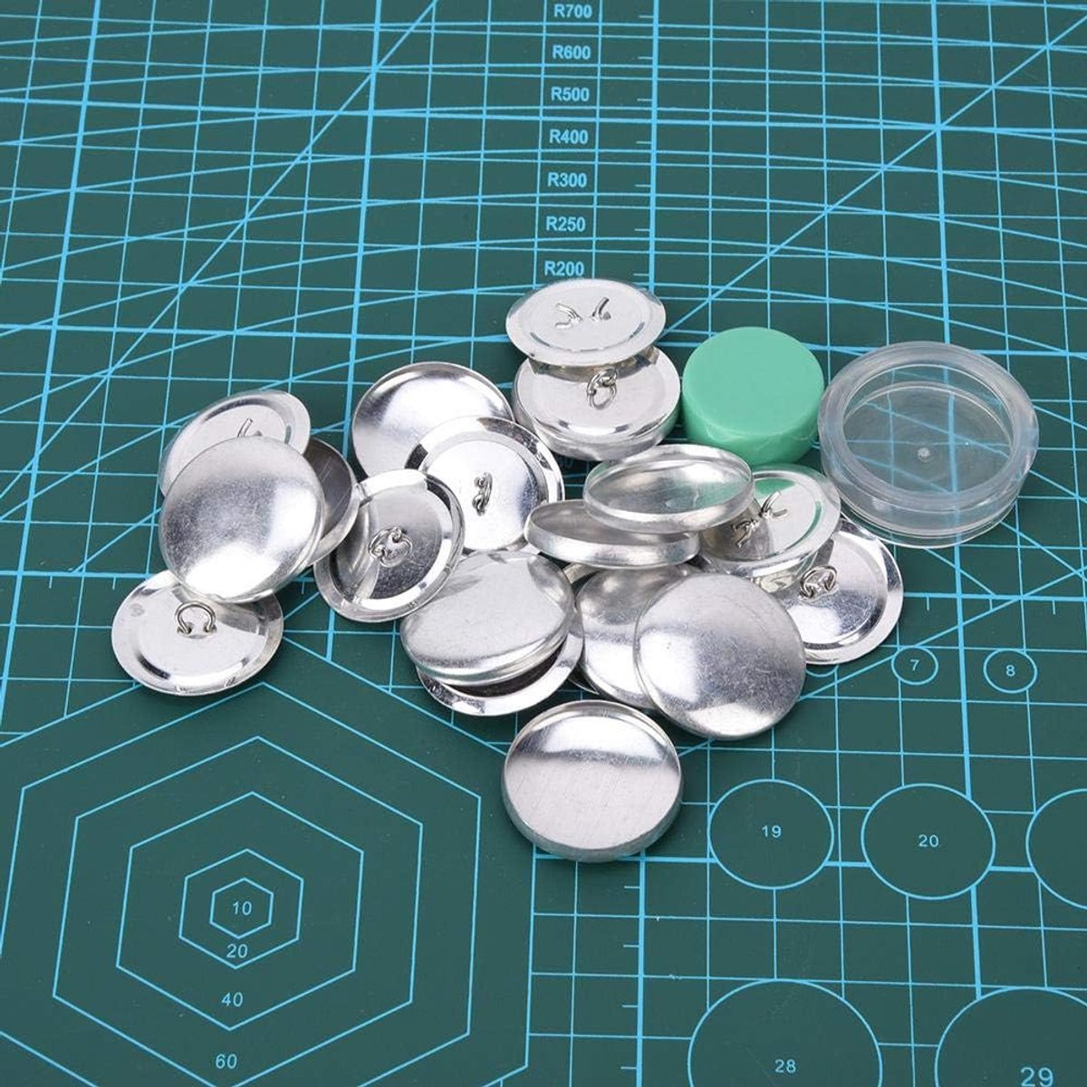 Knoppen Kit Zelf Cover Knoppen met Platte Achterkant DIY Handgemaakte Ambachten Gesp Maken Gereedschap (30 mm, 10 stuks)