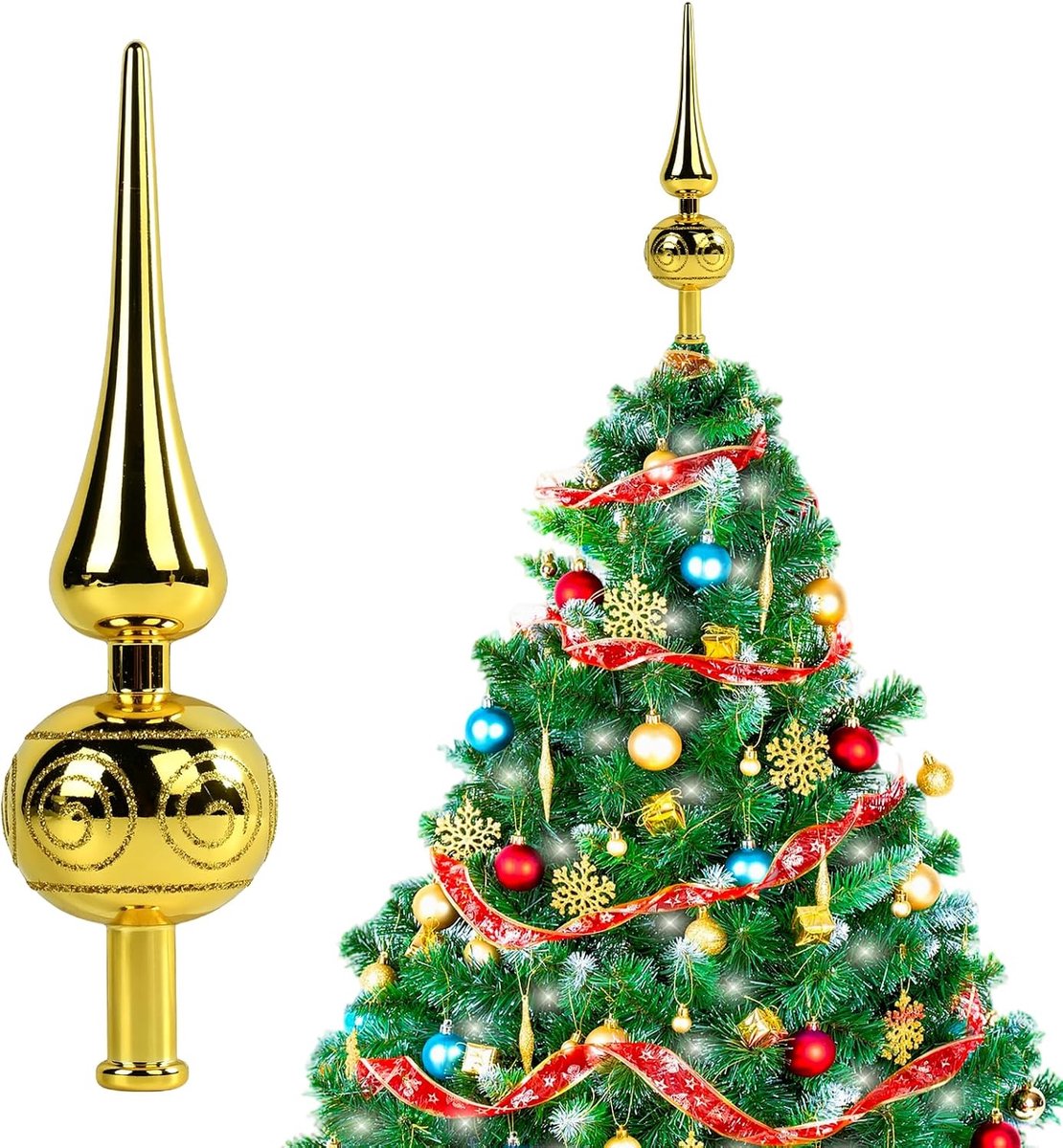 Kerstboompiek, kerstboomversiering, decoratie voor dennenboom, kerstdecoratie, ster, boom