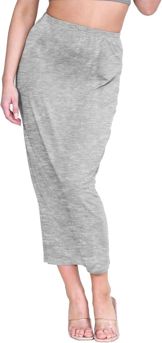 Rokken elastische taille, casual zomer midaxi rokken vrouwen UK, effen vrouwen bodycon buis maxi rokken, zachte jersey, midi-rok lange kokerrok