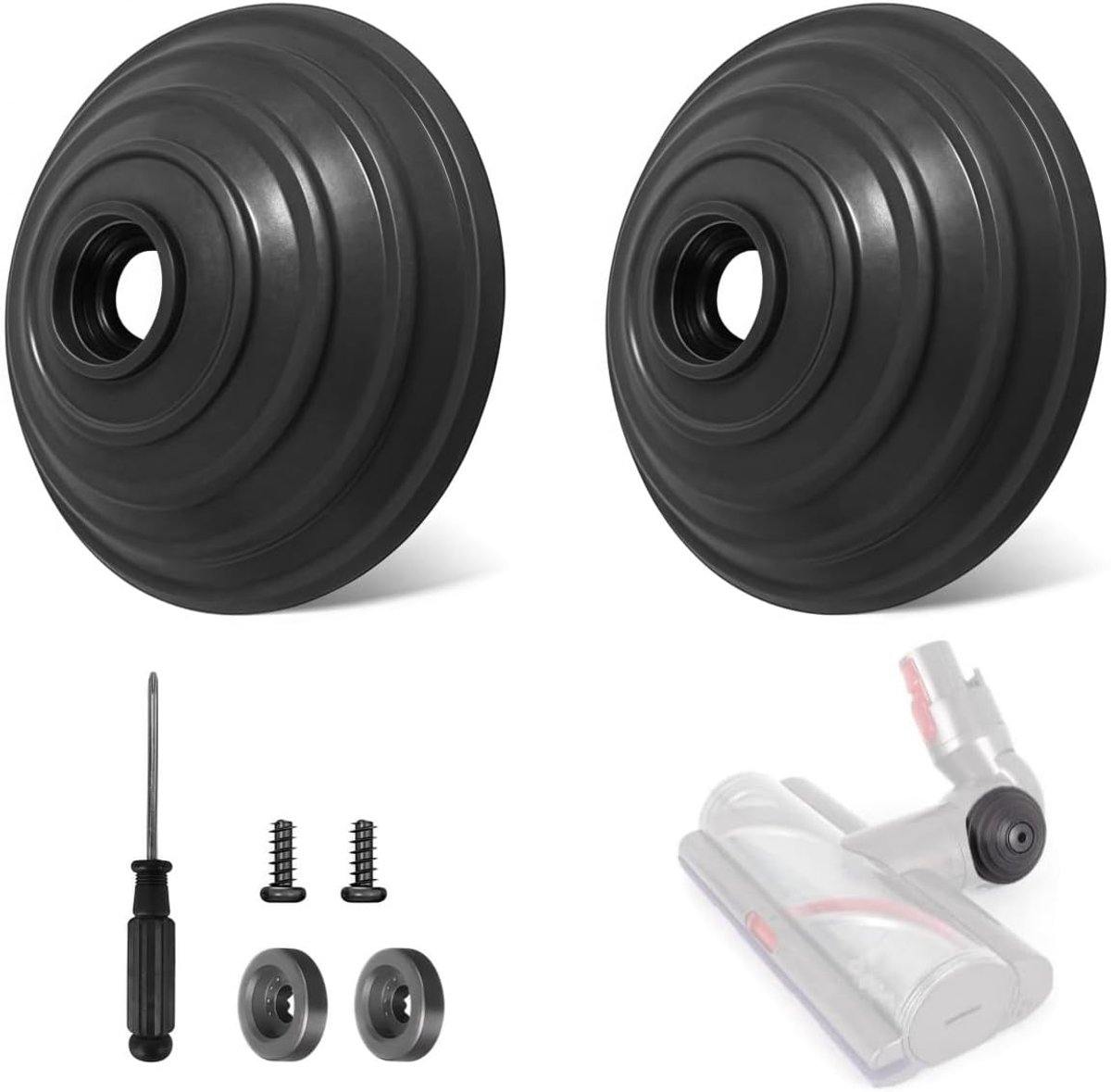 Kogelwiel voor Dyson compatibel met V6 V7 V8 V10 V12 DC58 DC59 DC62 DC72 DC74 SV10 SSV12 SV20 - reserveonderdelen voor directe reinigingskop met 35 W en 50 W