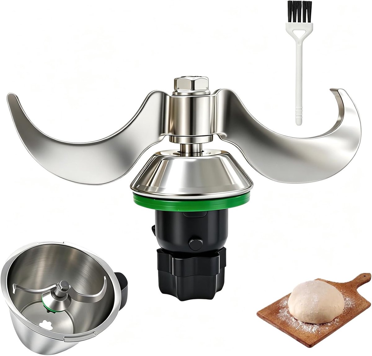 compatibel met TM5 TM6 TMF, roestvrijstalen deegmengmes, messen, reserveonderdelen voor messen met kwast, keukenmachine, accessoires, reserveonderdelen