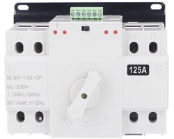 Power Automatische Transfer Schakelaar AC 230 V 2P 125A CB Automatische Omschakeling Tuimelschakelaar Dubbele Overdrachtsschakelaar voor Gemeentelijke Elektriciteit UPS Inverter Solar