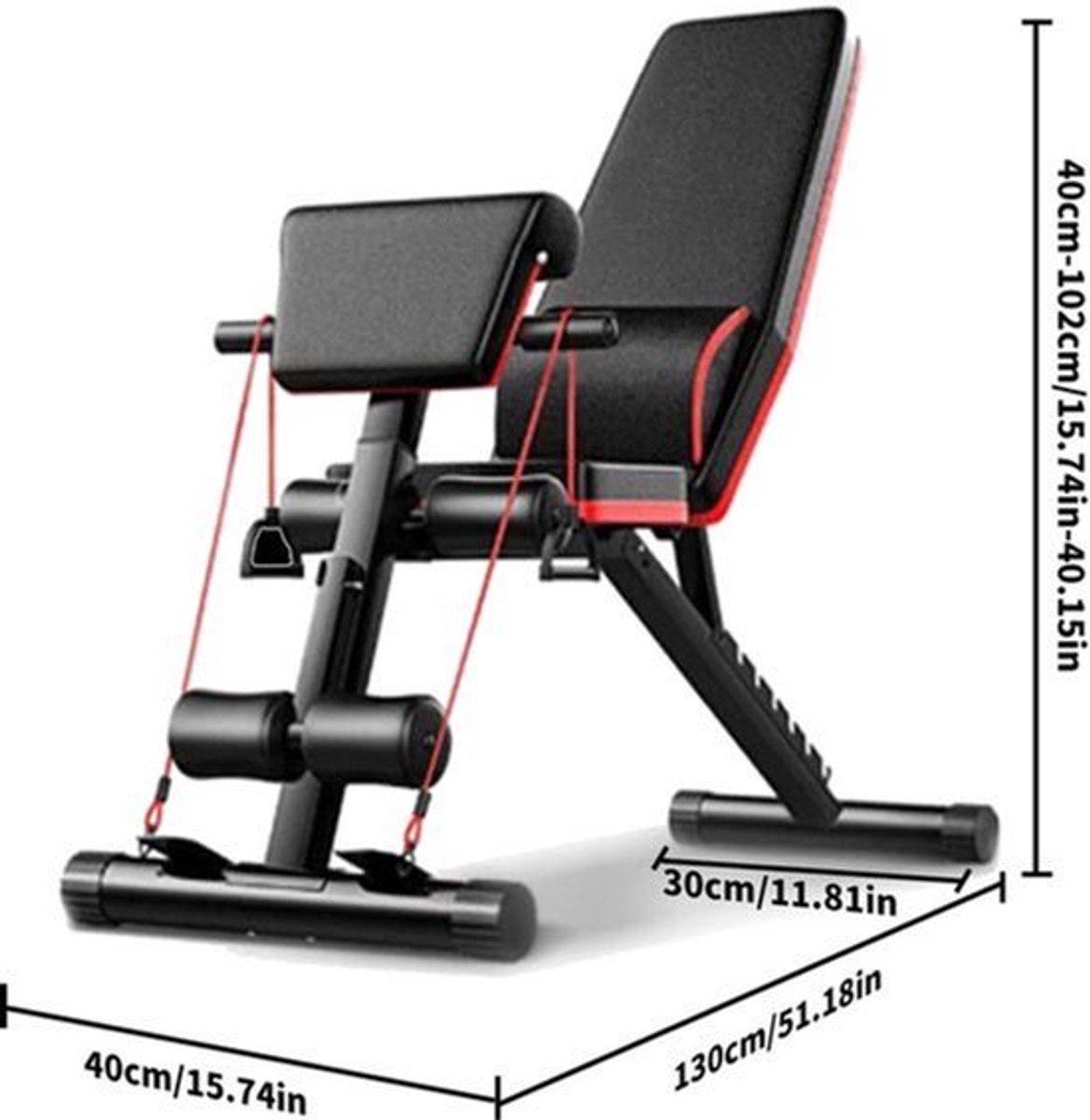 Halterbank Opvouwbaar - Verstelbare Multifunctionele Trainingsbank - 11.3 Kg Gewicht - Compact - Voor Krachttraining En Home Gym