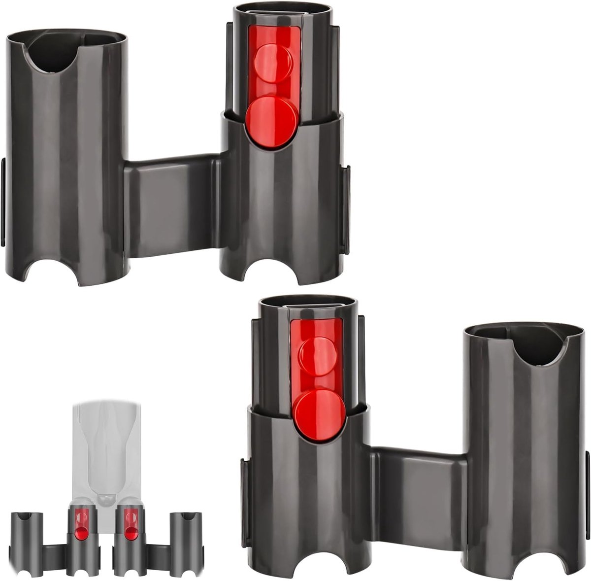 1 paar accessoirehouder, stofzuigerhouder, accessoire-organizer, wandhouder, 6 opbergbussen, voor Dyson V7 V8 V10 V11 V15