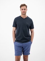 LERROS T-shirt met V-hals in gebreide kwaliteit , Maat: XL , Kleur: CLASSIC NAVY , 100% katoen