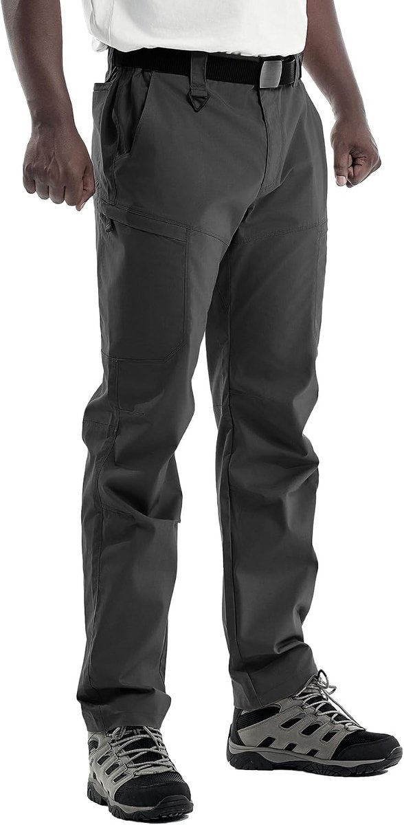 Cargobroek voor heren, waterafstotend, lichte outdoor wandelbroek, werkbroek, stretch, met meerdere zakken