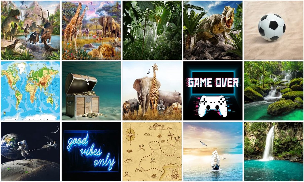 Decoratie Sticker Tegels - Adventure - 15x15 cm - 15 stuks Zelfklevende Plakfolie Tegelstickers - Achterwand voor de Muur Badkamer - Keukenwand Keuken - Plaktegels Zelfklevend - Groen