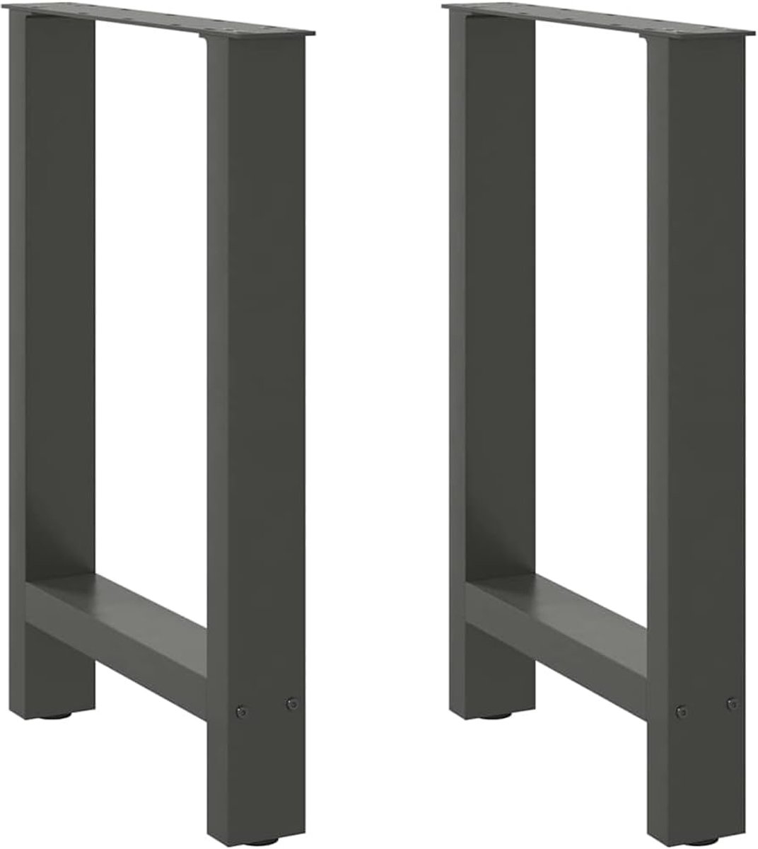 Poten antraciet 2 STK. 60x(72-73) cm staal met verstelbare nivelleringspoten voor stabiliteit en eenvoudige montage
