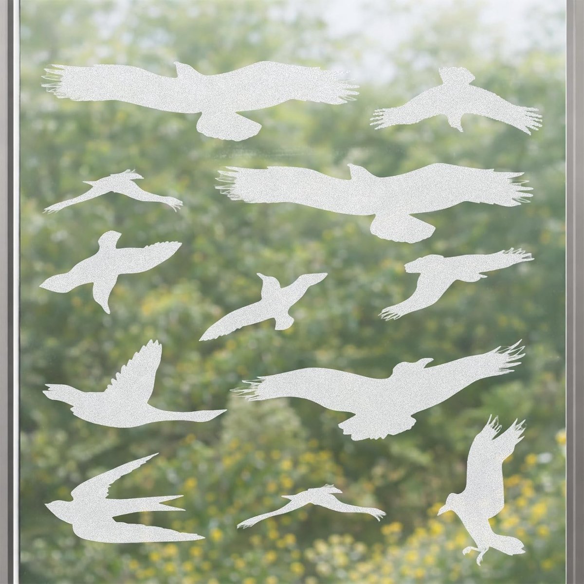 Raamvogelstickers glazen deurbescherming Red vogels, transparant - door FMJI