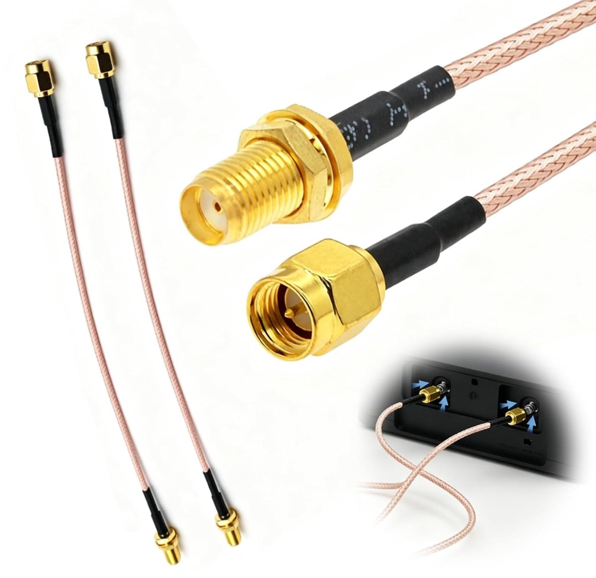 2 stuks SMA-stekker op SMA bus antennekabel verlenging 30 cm RG316 coaxkabel 50 Ohm Low Loss RF adapterkabel voor WLAN Router Gateway Modem antenneversterker antennekabel connector Pigtail