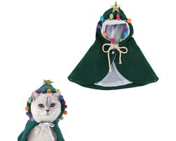 Hond kat, RosyFate kostuum voor huisdieren, kerstjas met ster en pompons, kattenkleding winter, voor katten kleine honden (M)
