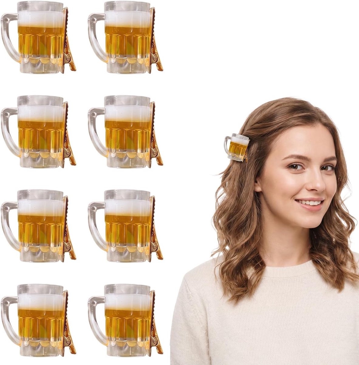 Haarspelden – grappige haaraccessoires voor Oktoberfest en themafeest – grappige bierpul haarspeld voor dames en meisjes