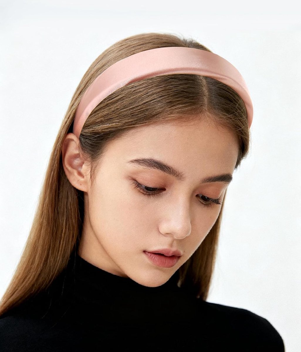 Axy Haarband met stof gevoerde snoepkleuren en satijn bekleed - prachtige dameshoofdband haaraccessoires haarbanden HRK7A (oudroze)