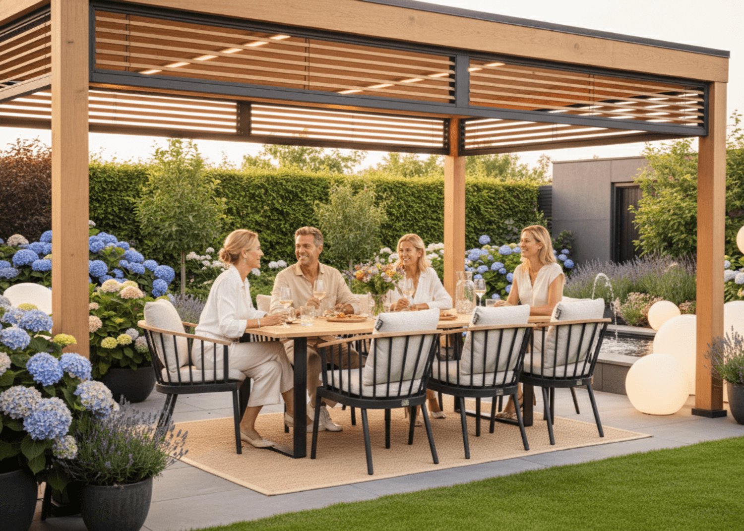 Apple Bee Condor Dining Salon de jardin 240cm 7 pcs Teck Aluminium