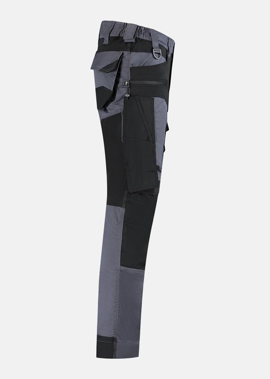 Faze.One Glaston 4K Stretch Werkbroek - Grijs Zwart - Maat 58 | Semi-Stretch Ripstop