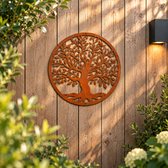 Décoration murale Arbre de Life en acier Corten – 60 cm – Décoration de jardin extérieur