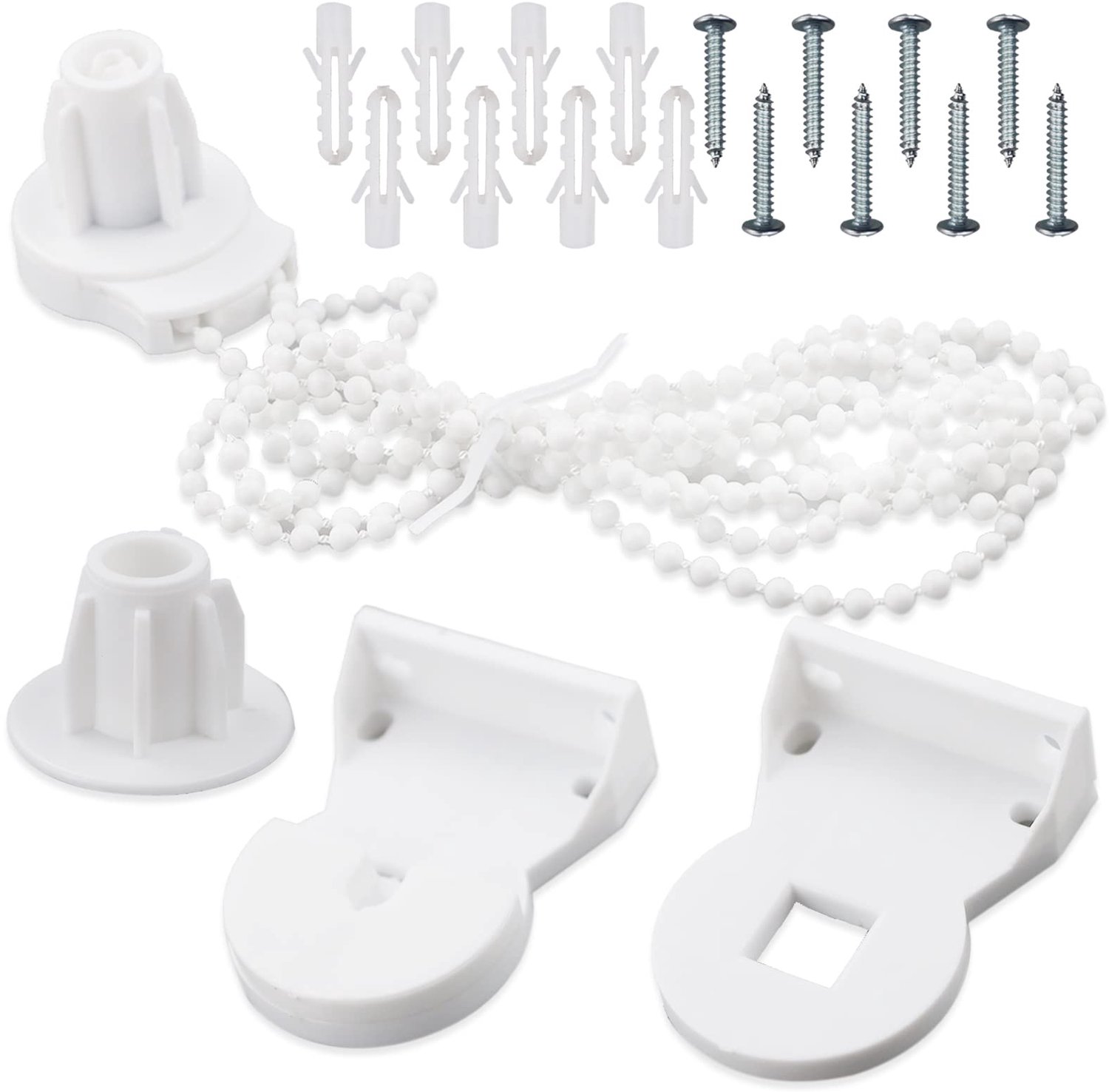 Vervangende reparatieset rolgordijnen 25 mm - kinderveilig plastic - accessoires met kralenketting - Luxento