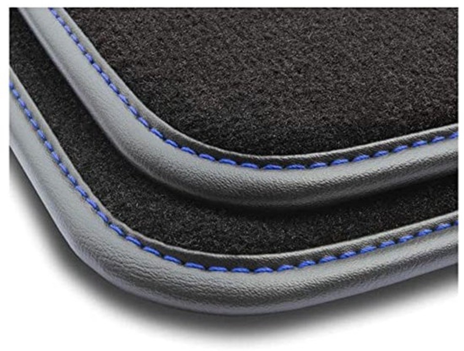 Premium vloermatten voor Volkswagen Golf VII 2012-2020 - Velours, leer en blauw - Voor rijcomfort