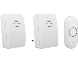Byron DBY-21134 - Deurbel Draadloze set - 100m Bereik - IP44 waterdicht - Wit