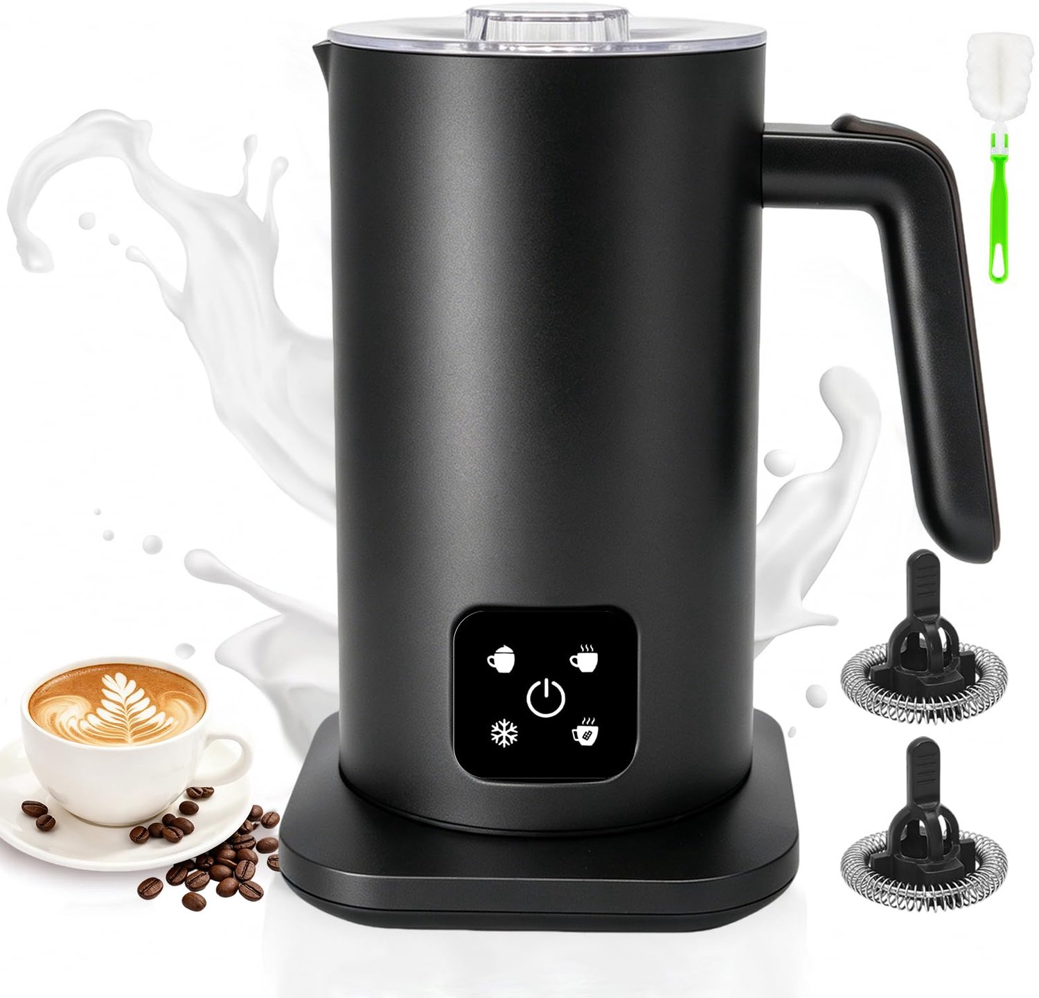 Elektrische melkopschuimer - Rvs - Voor romige melkschuim - Ideaal voor koffie en cappuccino - m-winkel