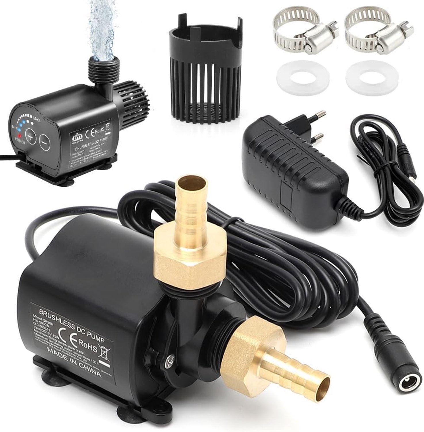 Waterpomp 12 V - 800 L/h - Onderwaterpomp - 5 snelheden voor fontein - ShopVlot