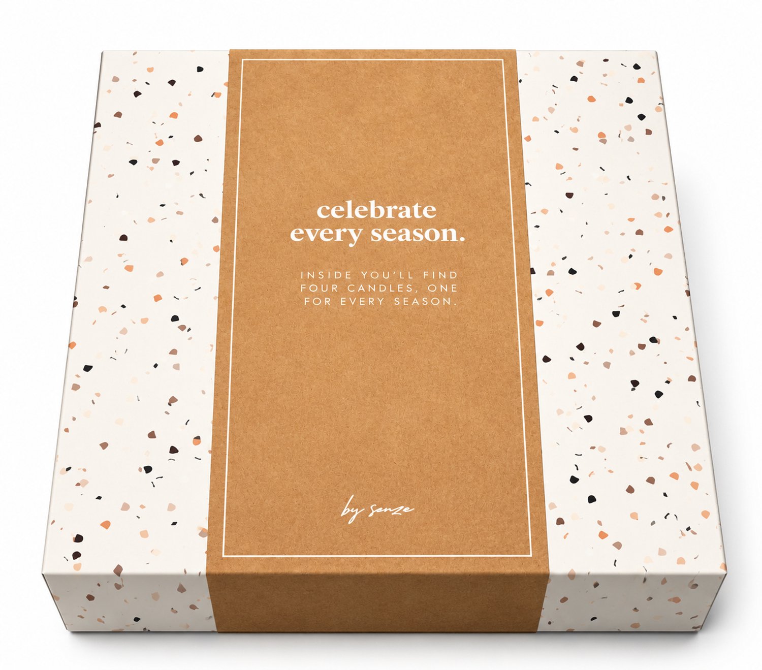 SENZA - Geurkaarsen in giftbox 'Just' (Set van 4, 15 branduren)