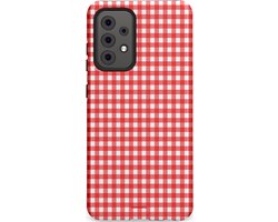 Casetastic hoesje geschikt voor Samsung Galaxy A52 (2021) 5G / Samsung Galaxy A52 (2021) 4G - Dubbellaagse bescherming - Picknick in het Park - Fashion Case - Rood Wit