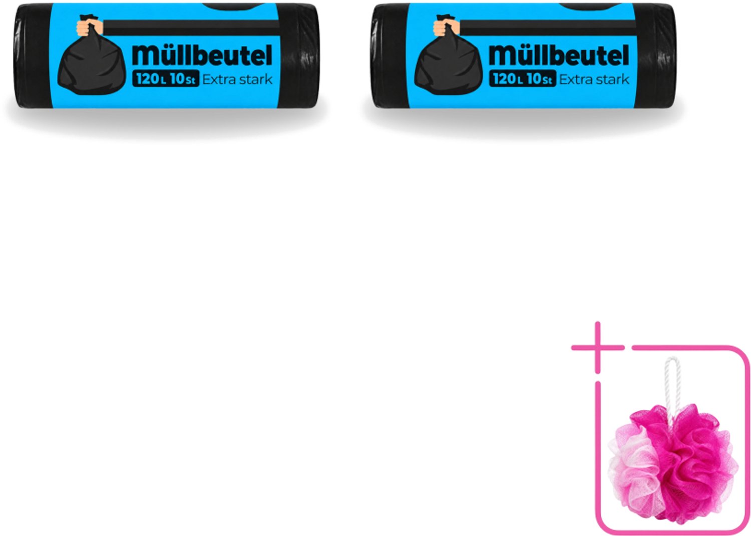 2 x Deluxe - Vuilzakken - Stevig & Ruim - 10 Vuilniszakken - 120L - Bulkverpakking - Vuilzakken 120 l - Douchemop - Huishoudelijk afval