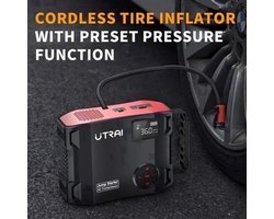 Utrai - JS-5 - Jumpstarter voor Auto - Startkabels - Starthulp - Luchtcompressor - 150PSI - 4 in 1 - 12V - 2000A - Jumpstarters - Powerbank 16000mAh - Zwart