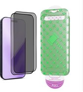 xoxo Wildhearts Privacy Screenprotector - 2 stuks - geschikt voor iPhone 16 Tempered Glass - Extra Sterk - Beschermglas inclusief installatie tool - gehard glas