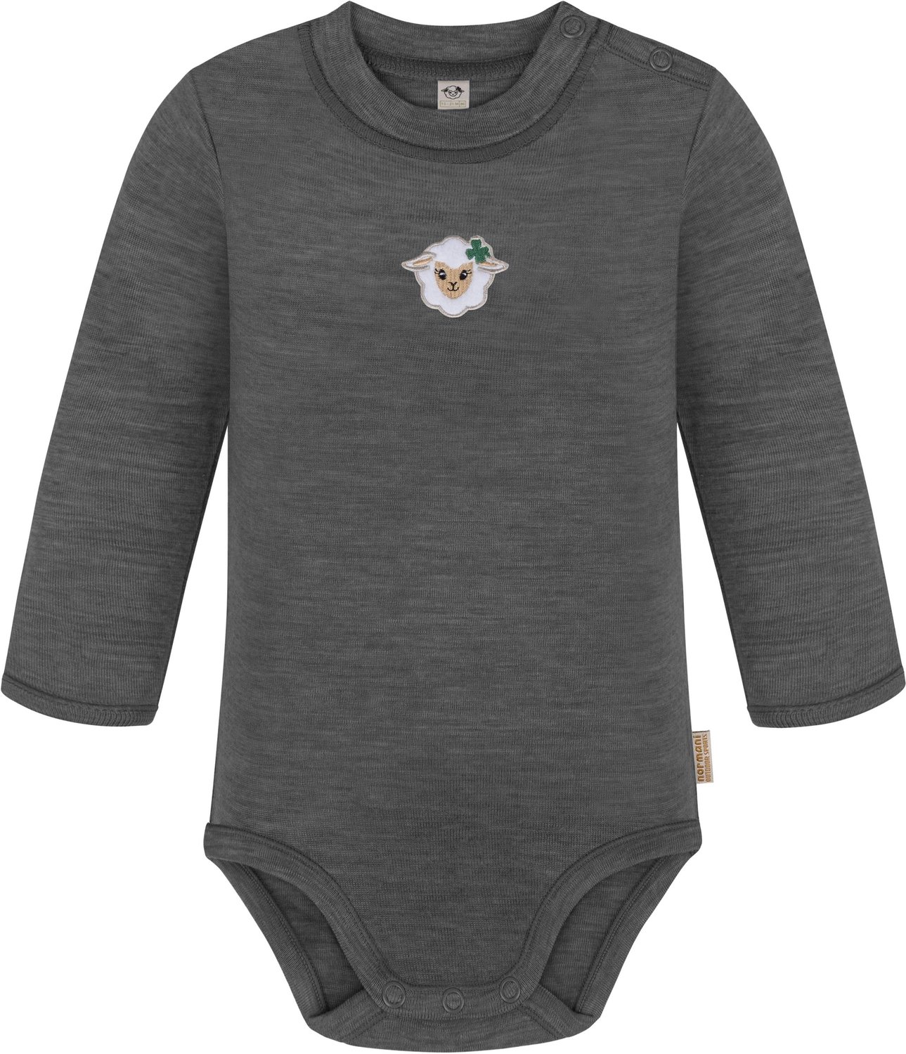 Baby-body met lange mouwen van merinowol „Tuai“