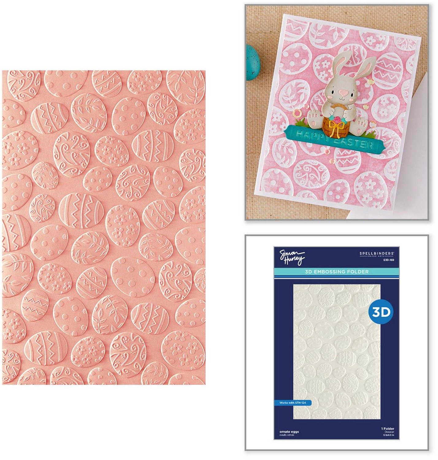 Spellbinders Simon Hurley 3D Embossing Folder - Ornate Eggs