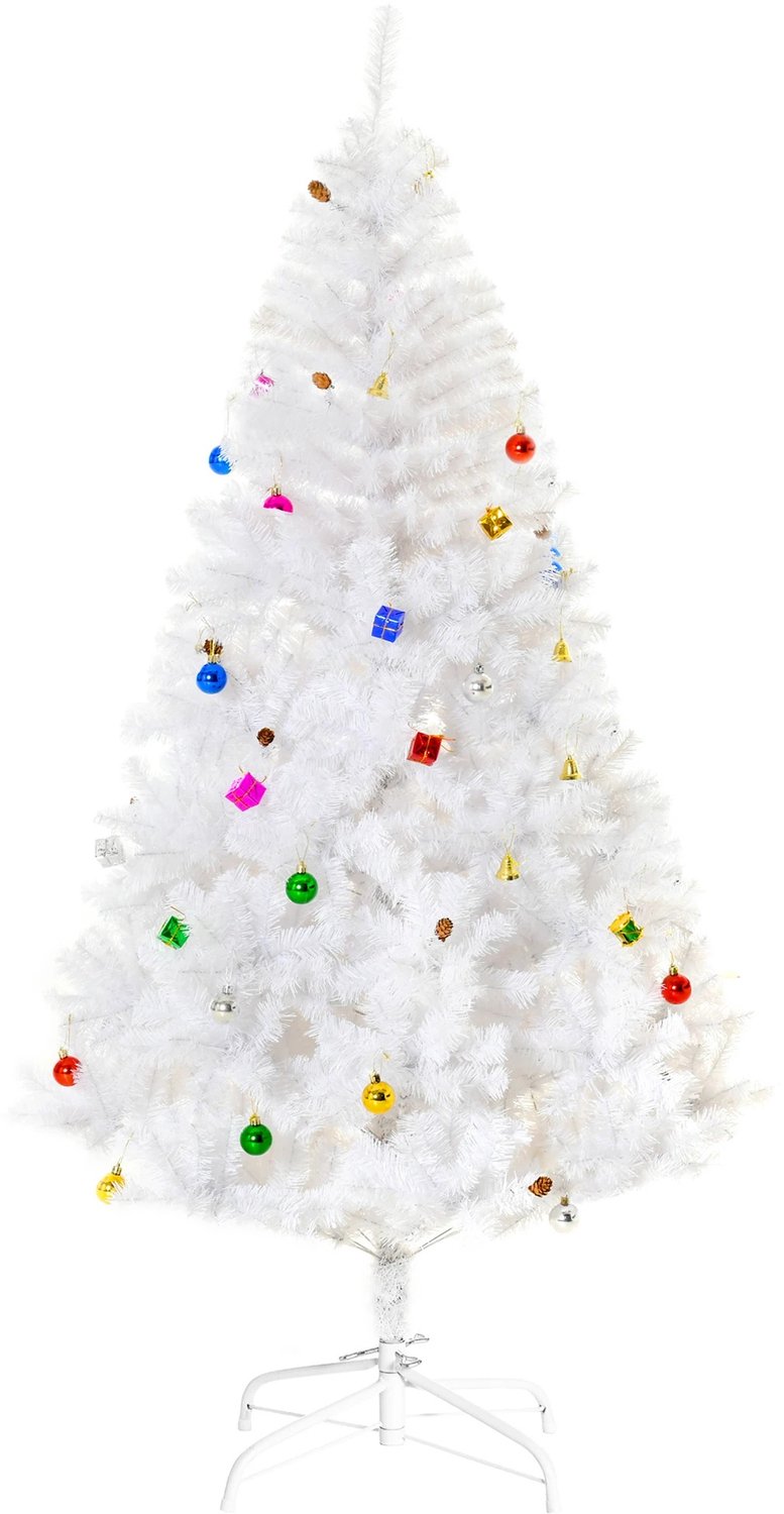 Delightness Kerstboom - Kunst Boom - Decoratie - Kerst - Feestdagen - 930 Takken - Met Versiering - 105X105X180 Cm - Wit