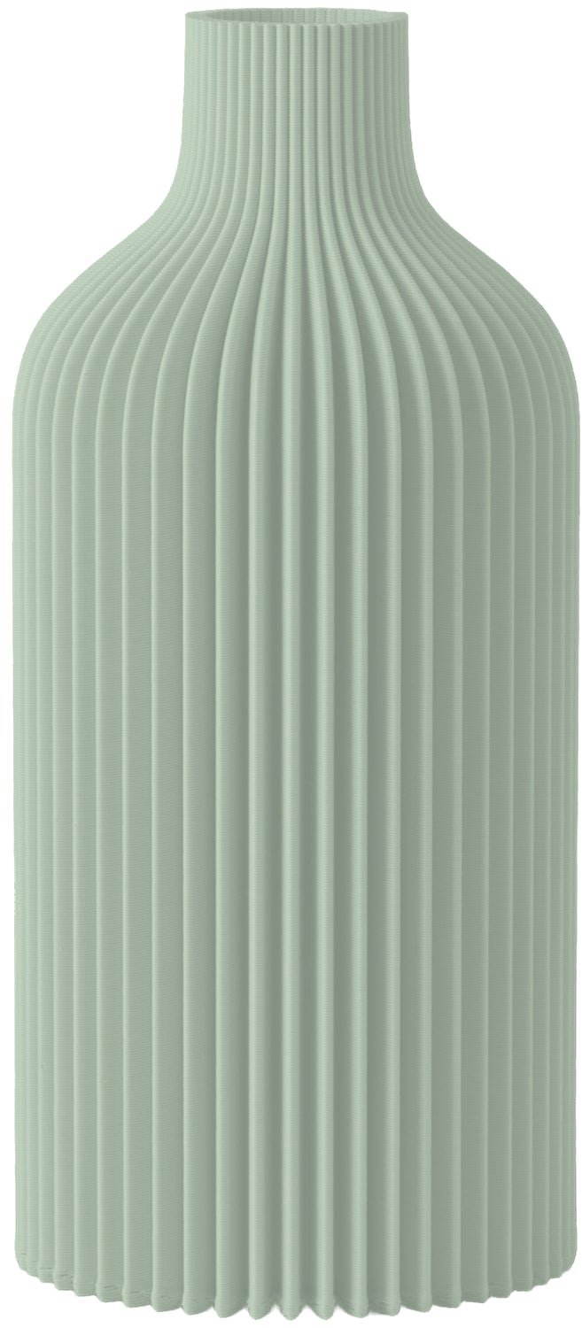 Layvo EVREN Vaas - Salie - D12 x H25 cm - droogbloemen vaas - organische vaas - gerecycled plastic