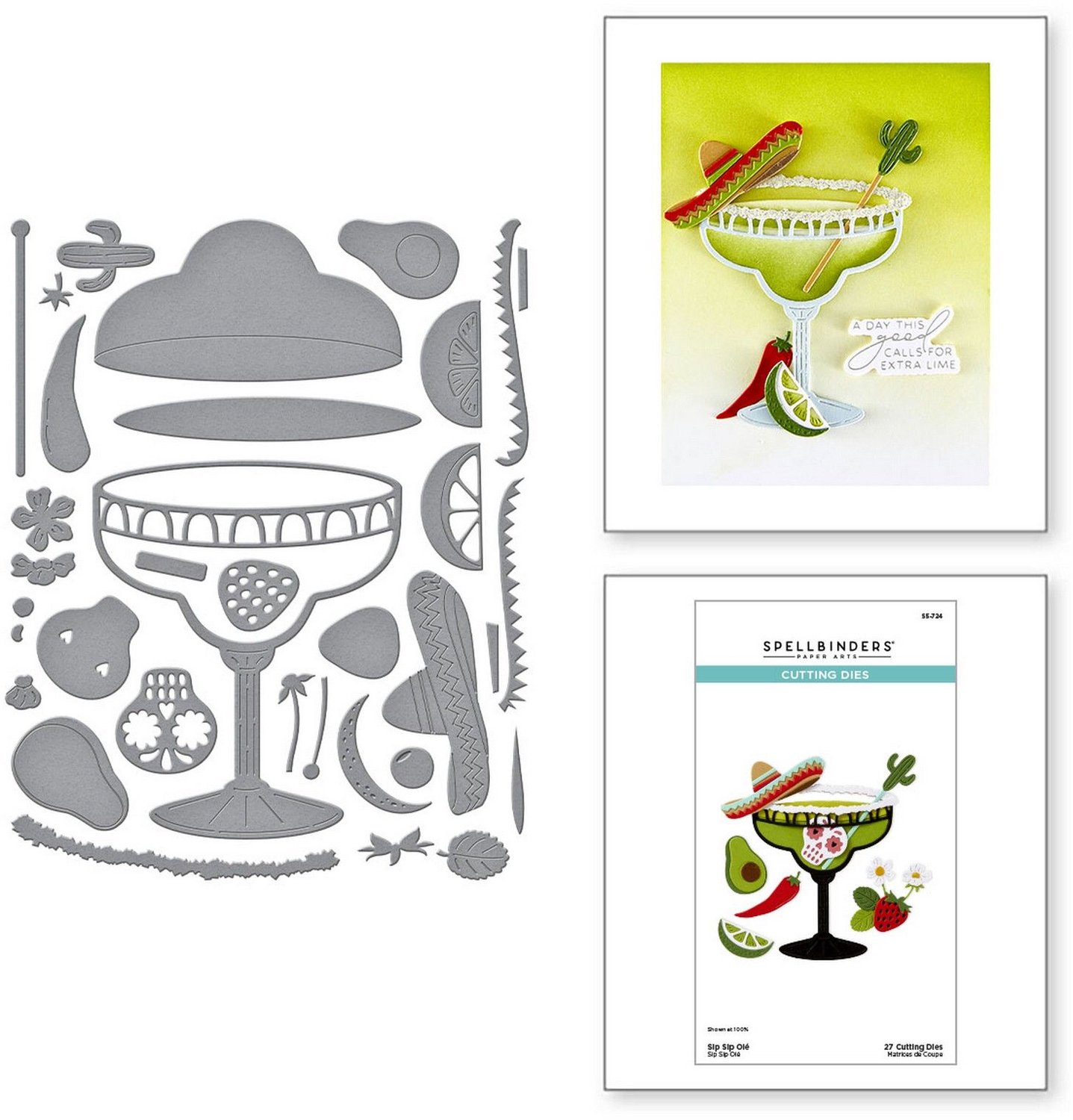 Spellbinders Snijmallen - Sip Sip Olé - 27 st.