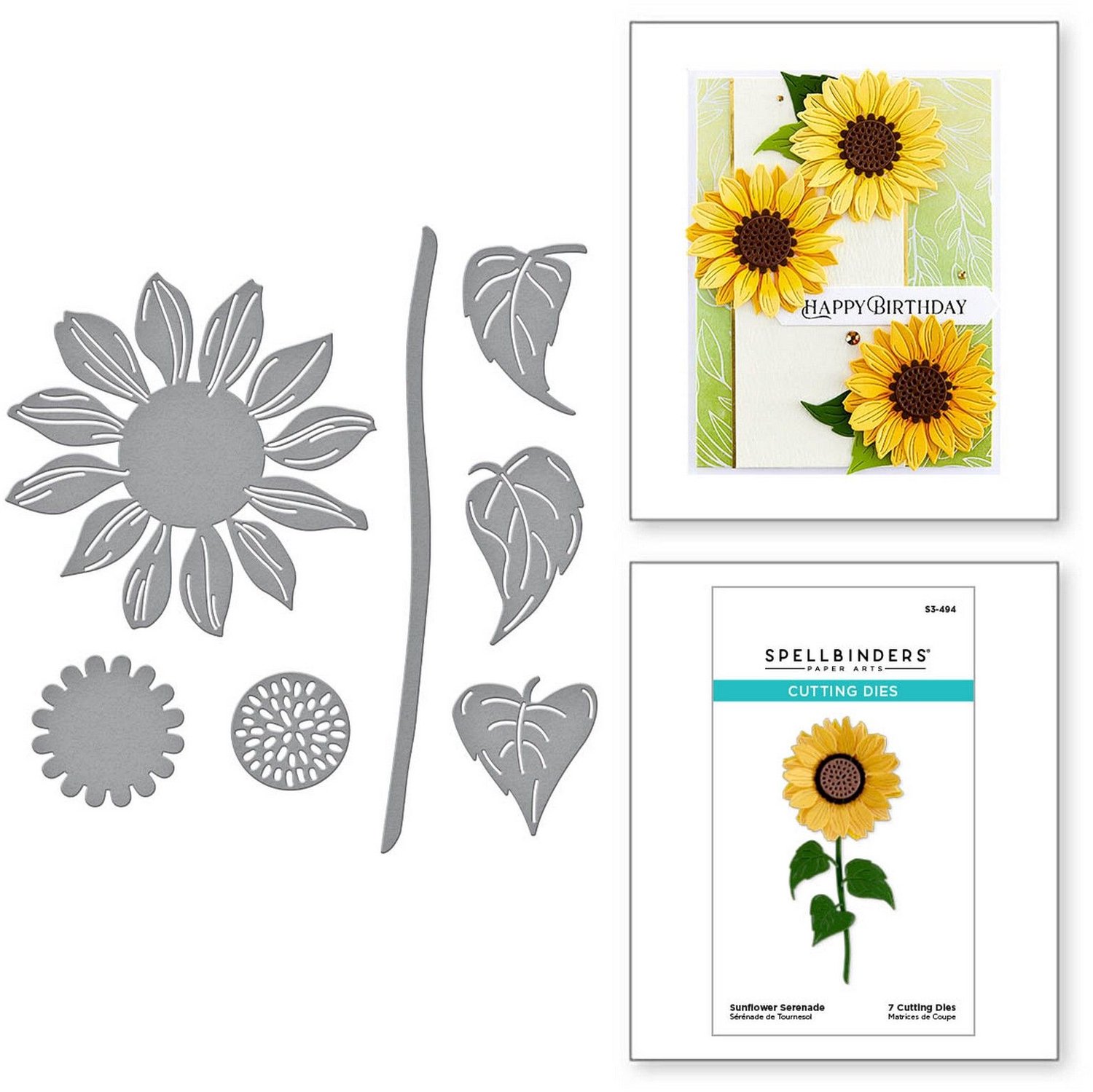 Spellbinders Snijmallen - Sunflower Serenade - 7 st.