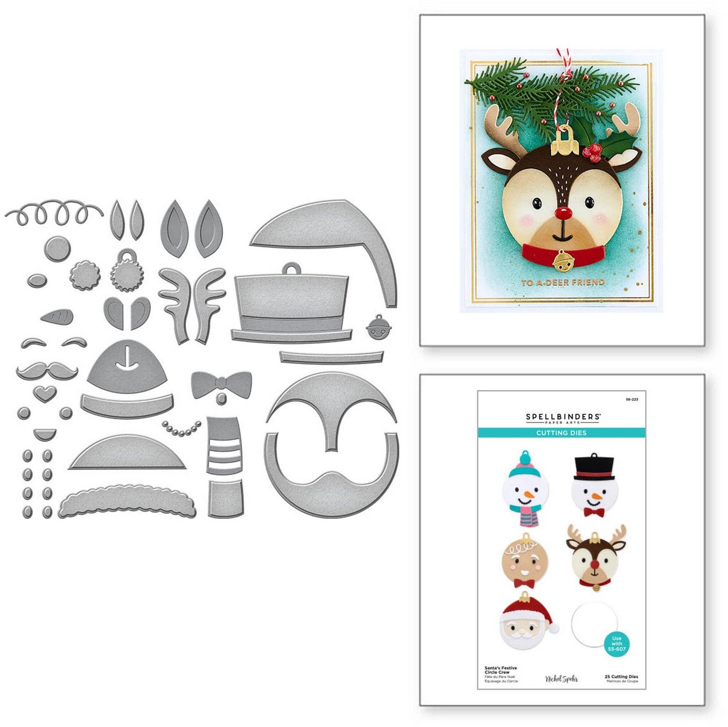 Spellbinders Snijmallen Kerst - Santa's Festive Circle Crew - 25 st.