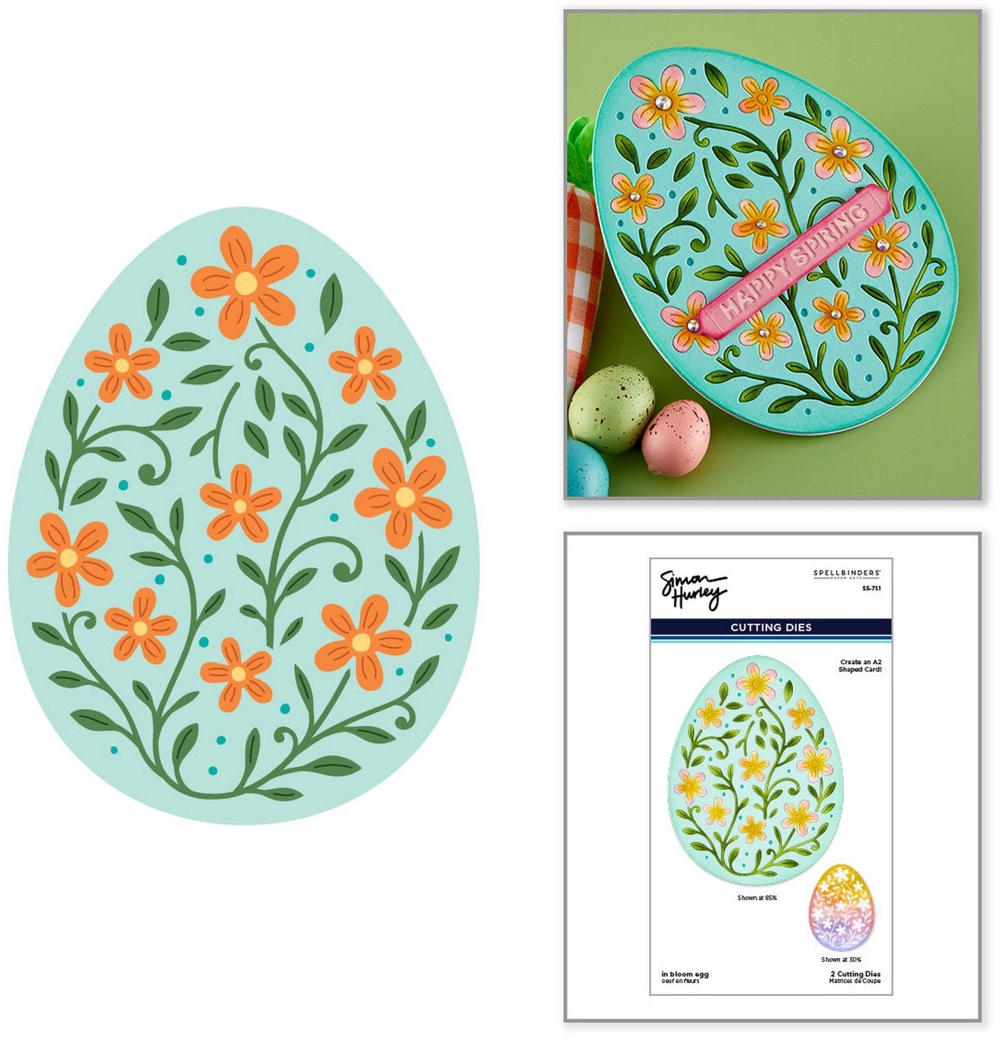 Spellbinders Simon Hurley Snijmallen - In Bloom Egg - 2 st.